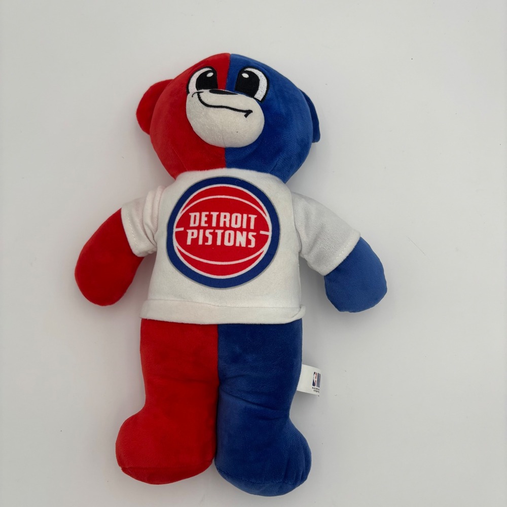 NBA Detroit Pistons‎ Plush Kids 11" Red Blue Excellent Basketball Fan Bear
